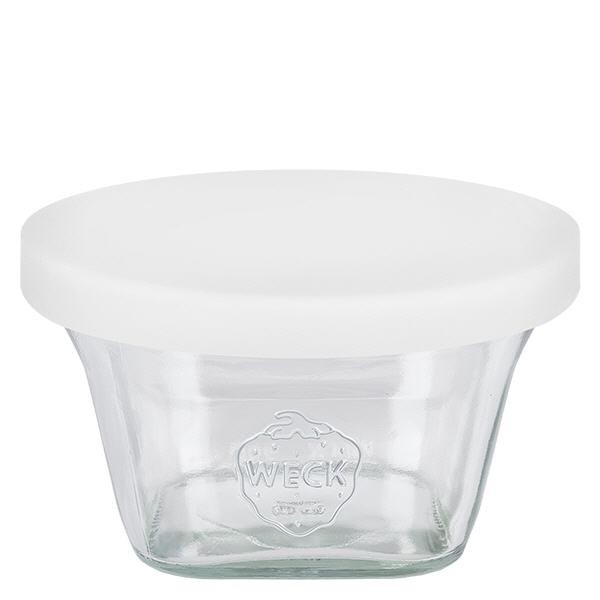 290ml Quadro vaso WECK RR100 w. Tapa de silicona blanca