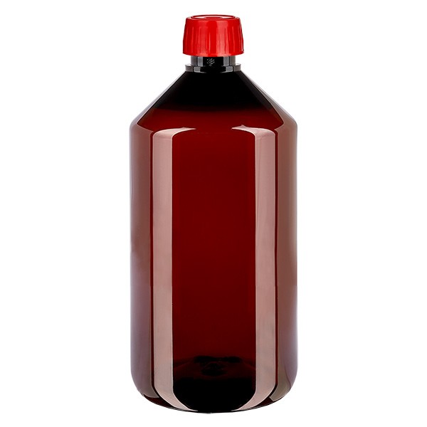 Botella PET 750ml con tapón desgasificador rojo