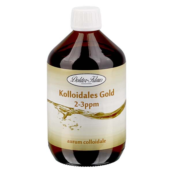 500ml Kolloidales Gold 2-3pp in Braunglasflasche mit Originaltätsring